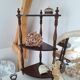 1970s wooden corner shelf