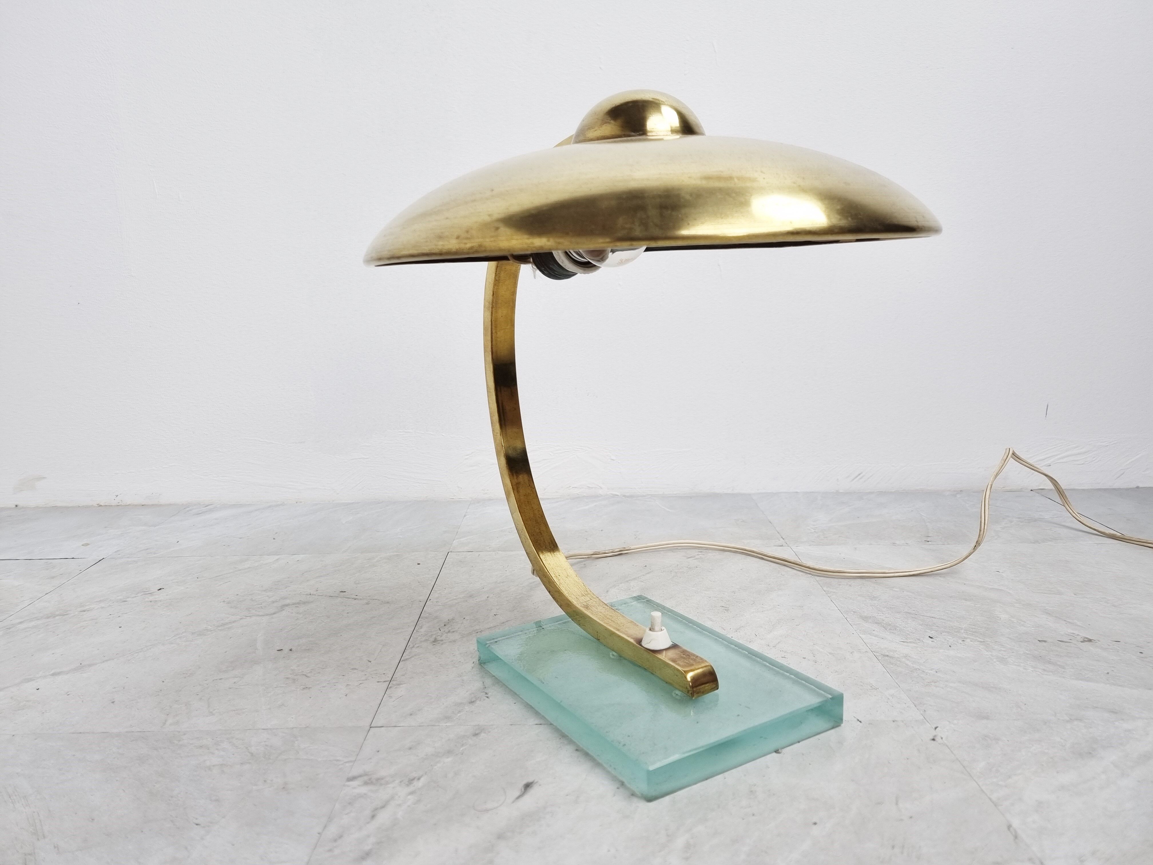 1930s art deco bauhaus brass desk lamp