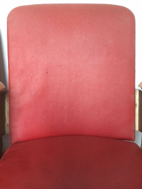 Pair of red skai leather cinema chairs