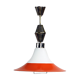 Midcentury ceiling pull down light in white opaine & brass, Czechoslovakia 1960s