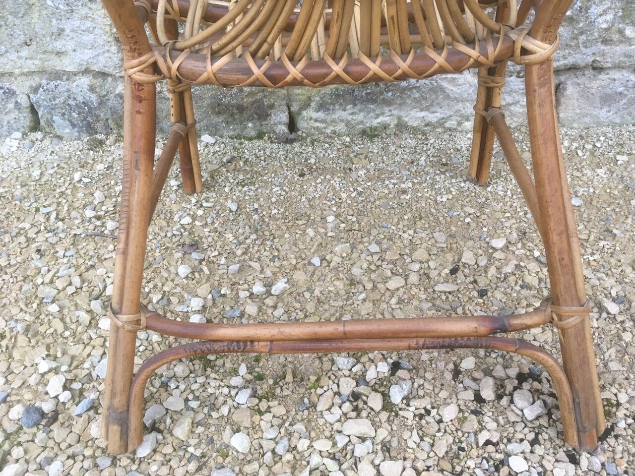 2 armchairs in old rattan