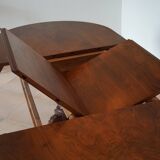 Empire style extendable dining table in solid exotic wood and mahogany veneer