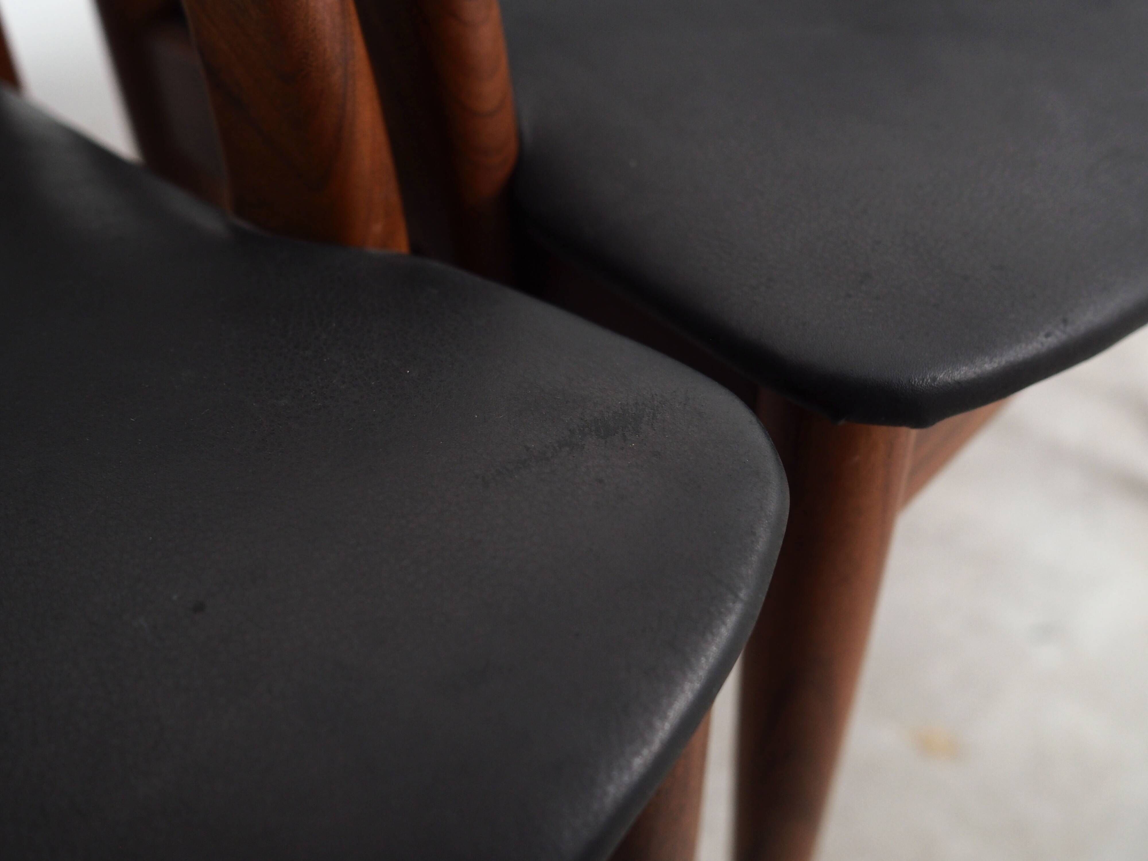 Ensemble de quatre chaises en teck, design danois, années 1970, Orte Mobelfabrik