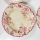 Set of 4 flat plates KG Lunéville Terre de fer, "Fontainebleau", pink, 19th century