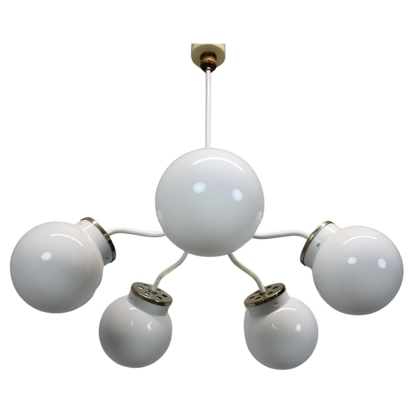 1970s glass chandelier, Czechoslovakia