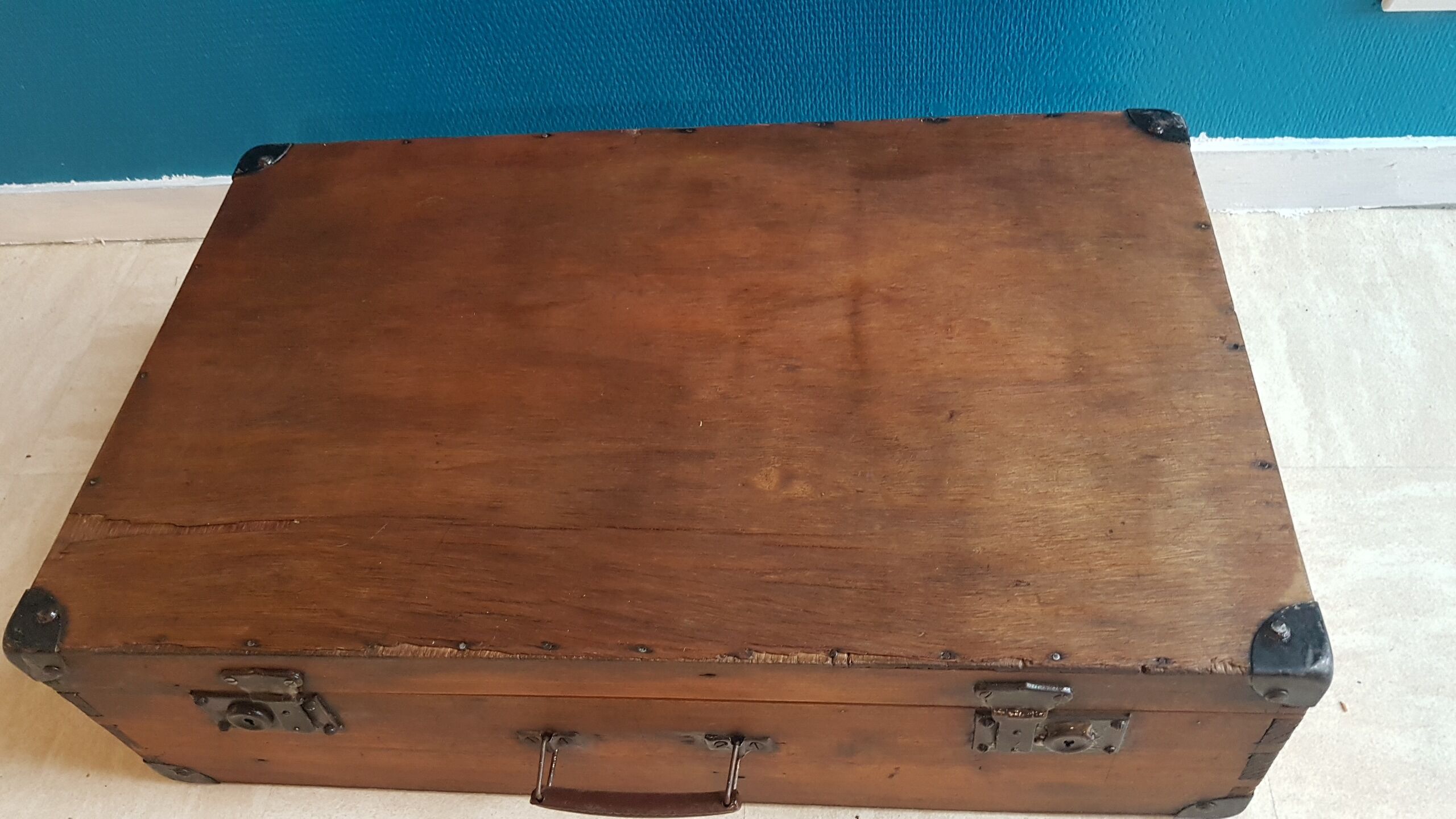 Valise en bois années 40 50