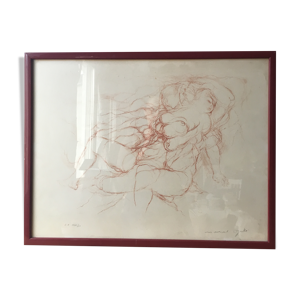 Lithographie « Femme nue allongée »