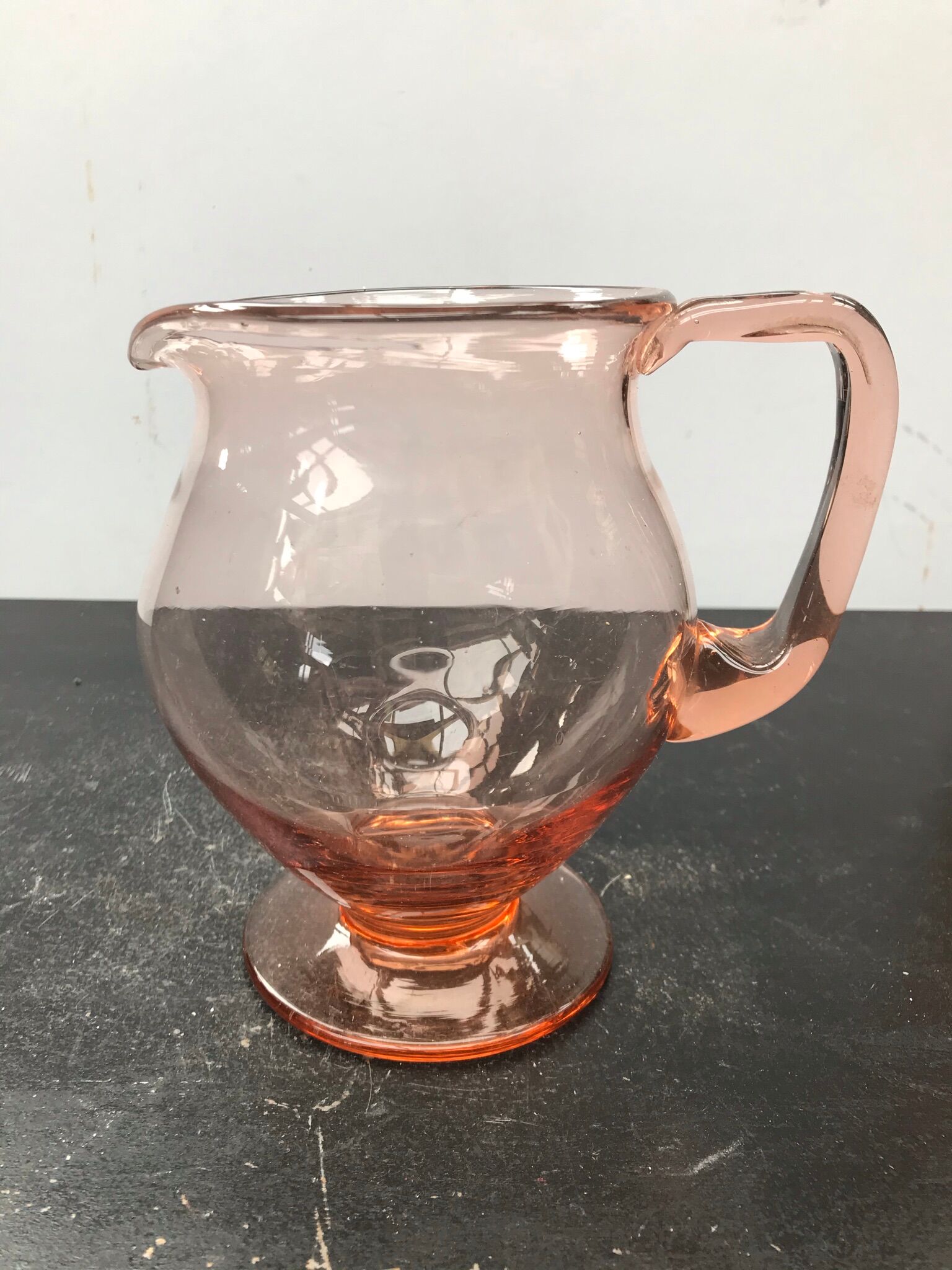 Former pitcher carafe glass bullé rose vintage kitchen