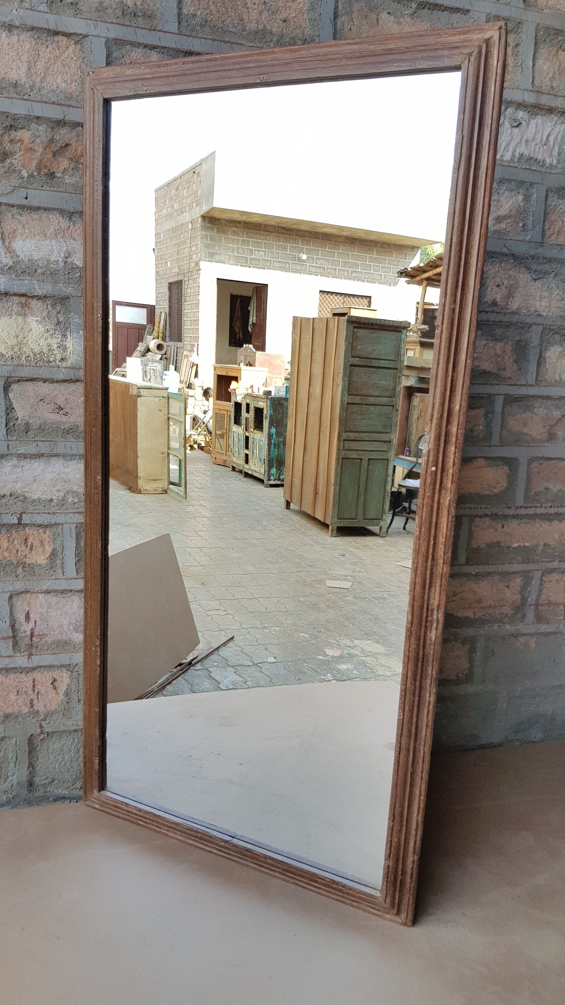 Ancient Burmese teak mirror