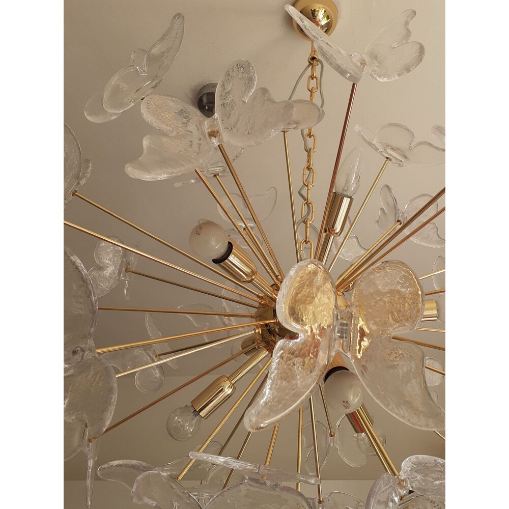 Suspension ovale en verre de murano