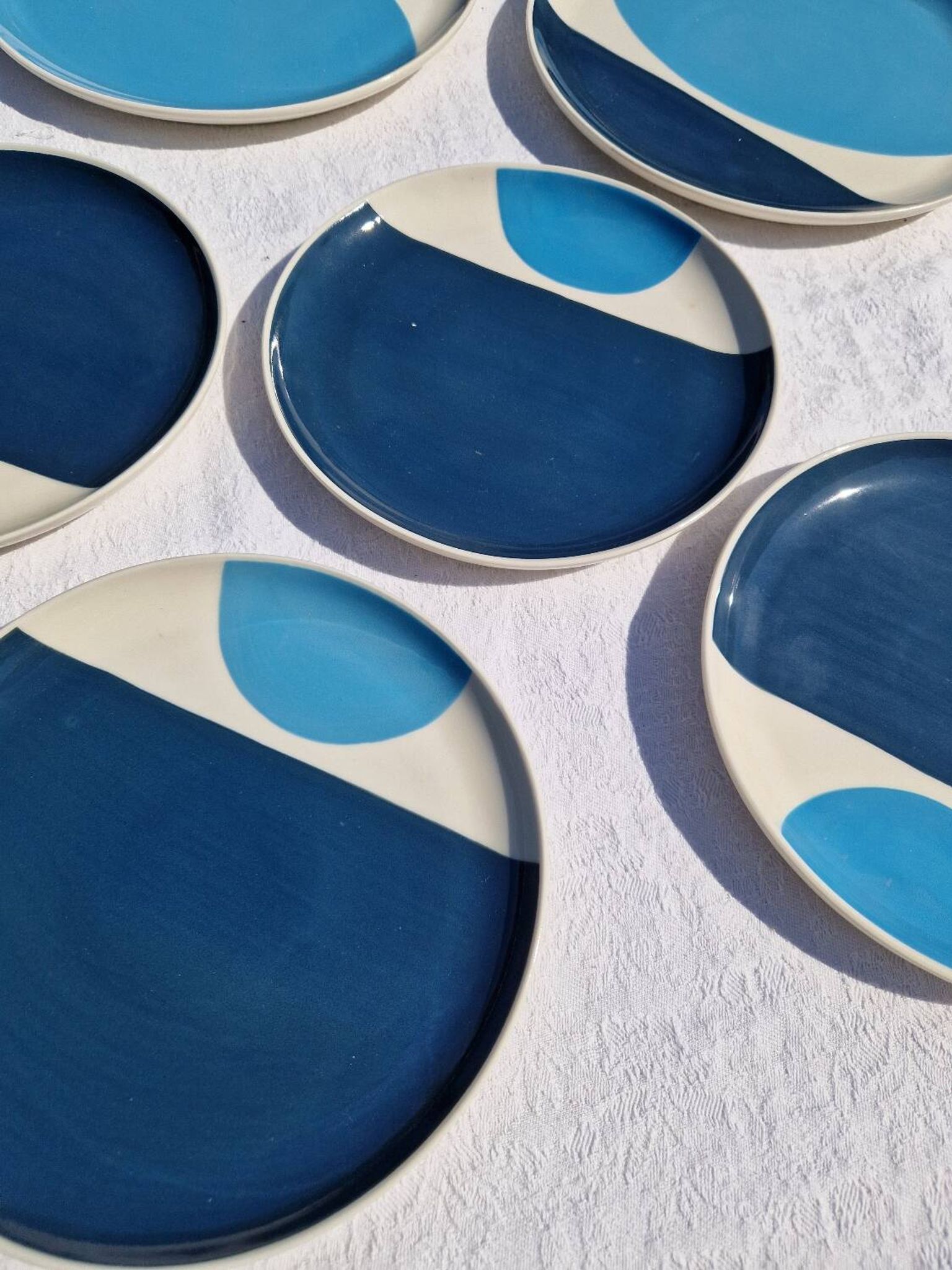 Set of 8 Plates and 2 Bowls Julie Goodwin Habitat Longitude Blue Stoneware Style