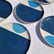 Set of 8 Plates and 2 Bowls Julie Goodwin Habitat Longitude Blue Stoneware Style
