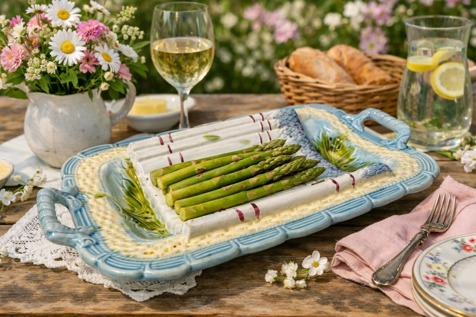 Asparagus dish with a sauce