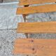 Set of 4 farm benches in old fir 1950s - 1m30