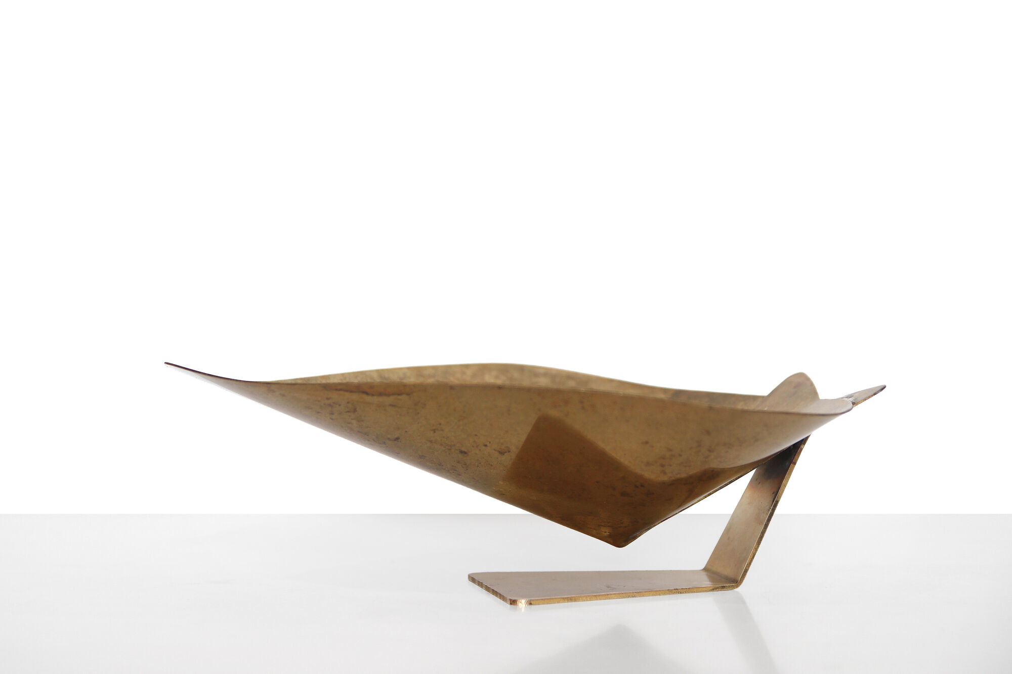 Rare brass Mathieu Matégot vide poche, 1950s