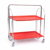 Table bar pliante en métal et panneau composite Dinett, rouge