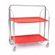 Table bar pliante en métal et panneau composite Dinett, rouge