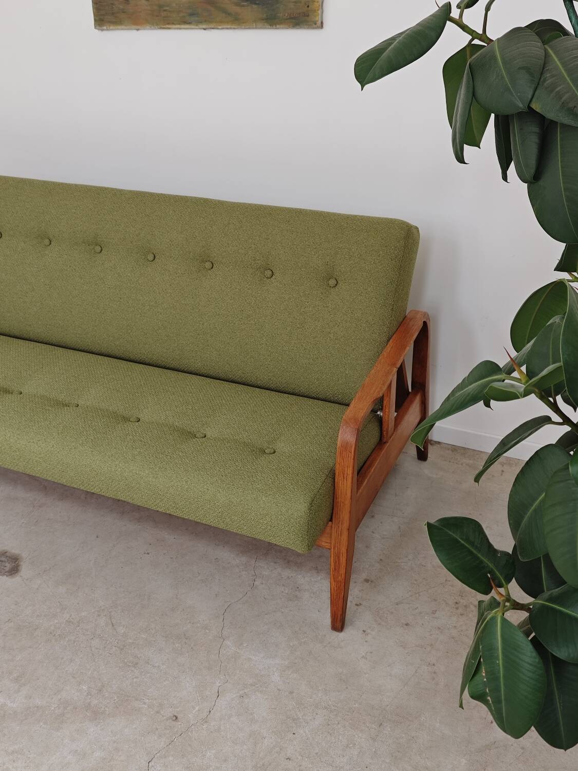 Green Banquette Daybed from Czechoslovakia 1960