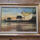 Oil on canvas Roland Rochefort signed framed Carrelets Meschers / Gironde