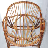 Armchair rattan basket 60s