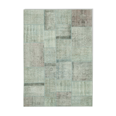 Hand-Knotted Anatolian Contemporary 170 cm x 240 cm Blue Patchwork Rug