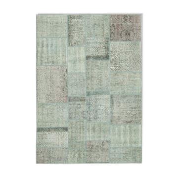Hand-Knotted Anatolian Contemporary 170 cm x 240 cm Blue Patchwork Rug