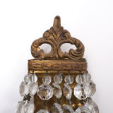 Pair of chrystal wall lights, 1950s, France