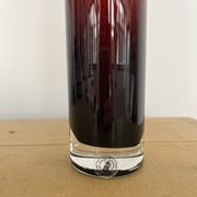 Large contemporary ruby red glass vase