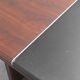 Vintage wooden desk with black faux leather insert – 1970s modernist design