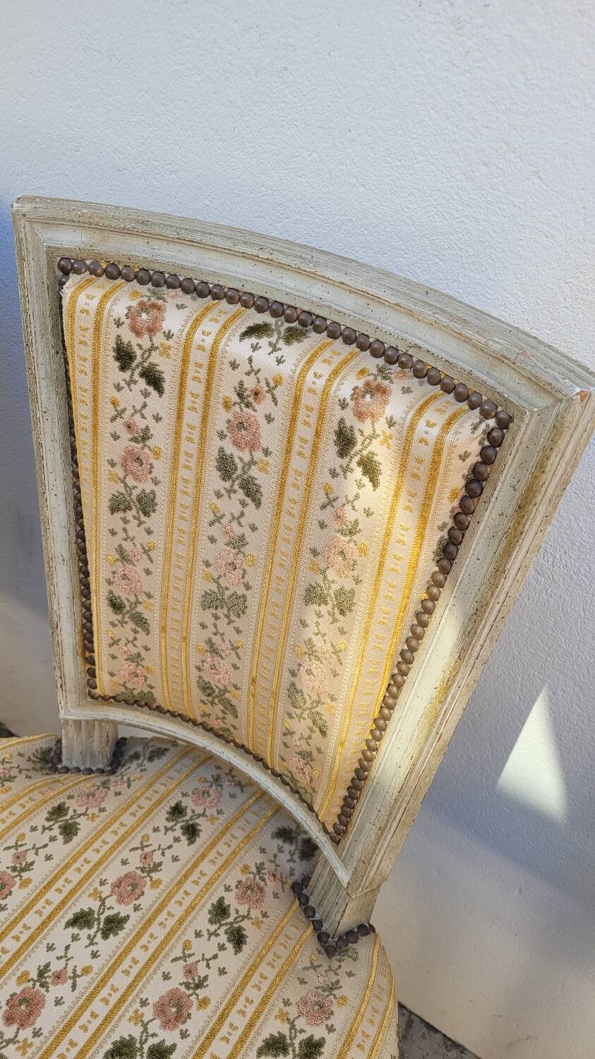 Series of 4 old Louis XVI style chairs