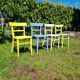 Série de 4 chaises Baumann en bois pastel