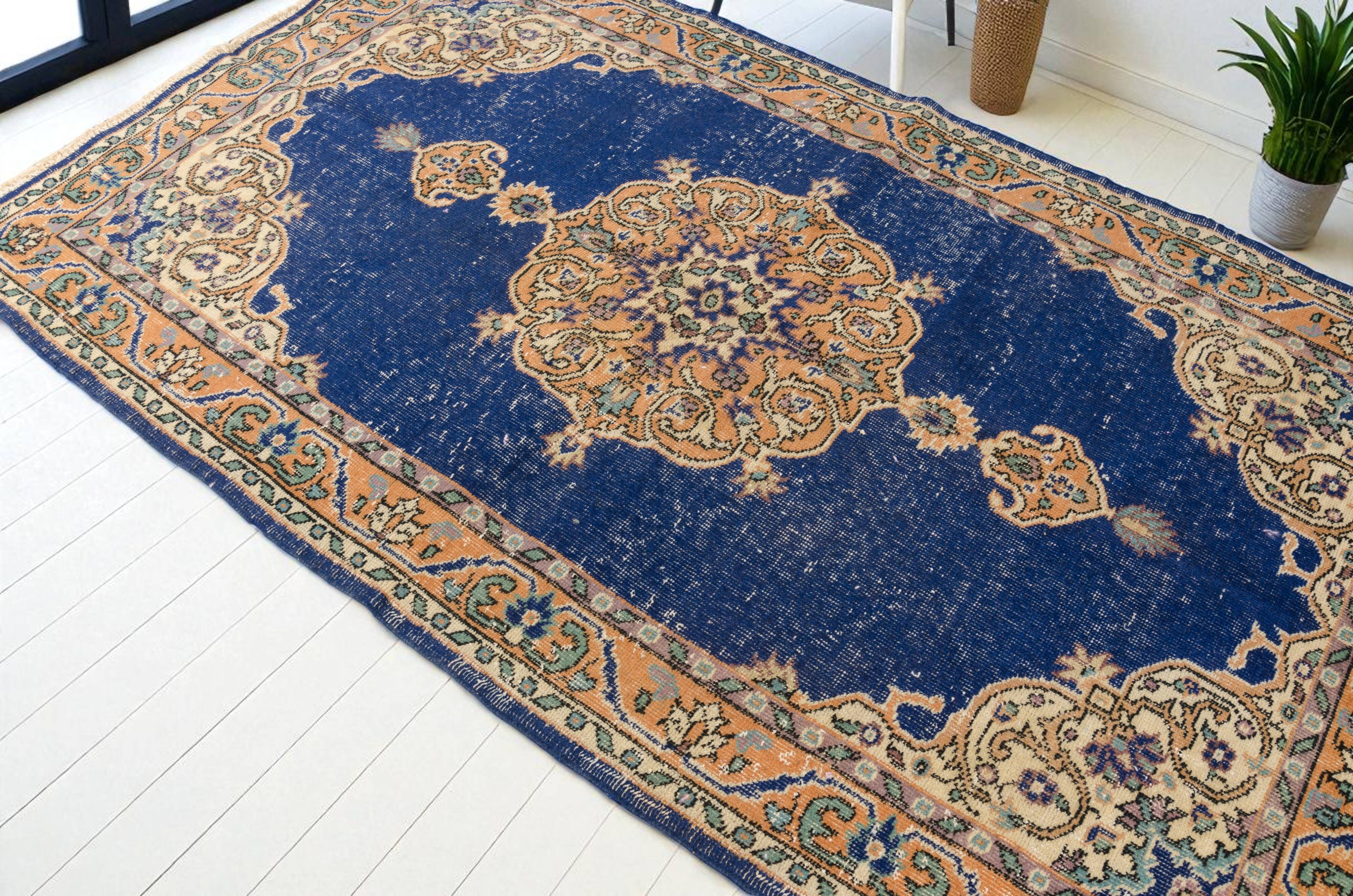 Vintage Turkish Floral Handmade Rug sku-v605