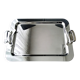 Shiny stainless steel serving platter 41.5 x 30.5 cm