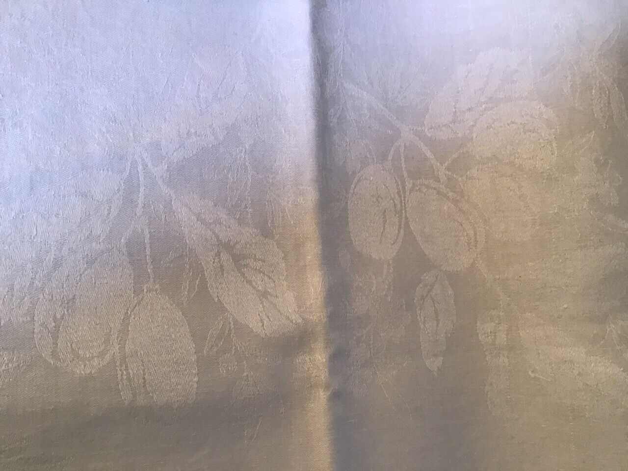 Square linen tablecloth marked RA