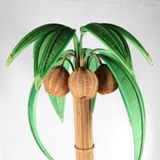 Lampadaire « cocotier/palmier » en rotin