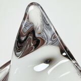 Large Modern Crystal Glass Fruit Bowl from the Mid-Century by Art Vannes, France, 1960s