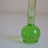 Sweden Sweden 1960 60's small soliflore vase green glass bullicante
