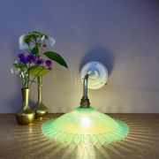 Applique coudée abat-jour vintage en plastique vert