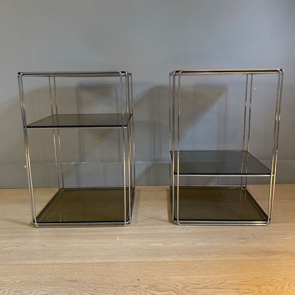 Paire de tables d'appoint design Max Sauze, édité par ''Isocèle'', France 1970