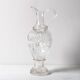 Carafe à vin en verre du milieu du siècle / Carafe à vin à motif clair / Italie / Années 1980