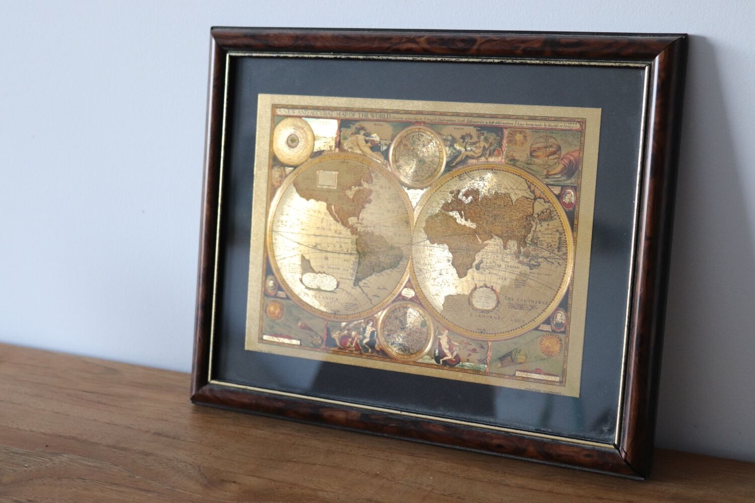 Vintage world map frame