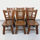 Set of 6 vintage brutalist oak chairs from the 1950s.