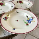 set of 6 Villeroy & Boch La Louvière soup plates, Belgian manufacture in Terre de Fer, early 20th century