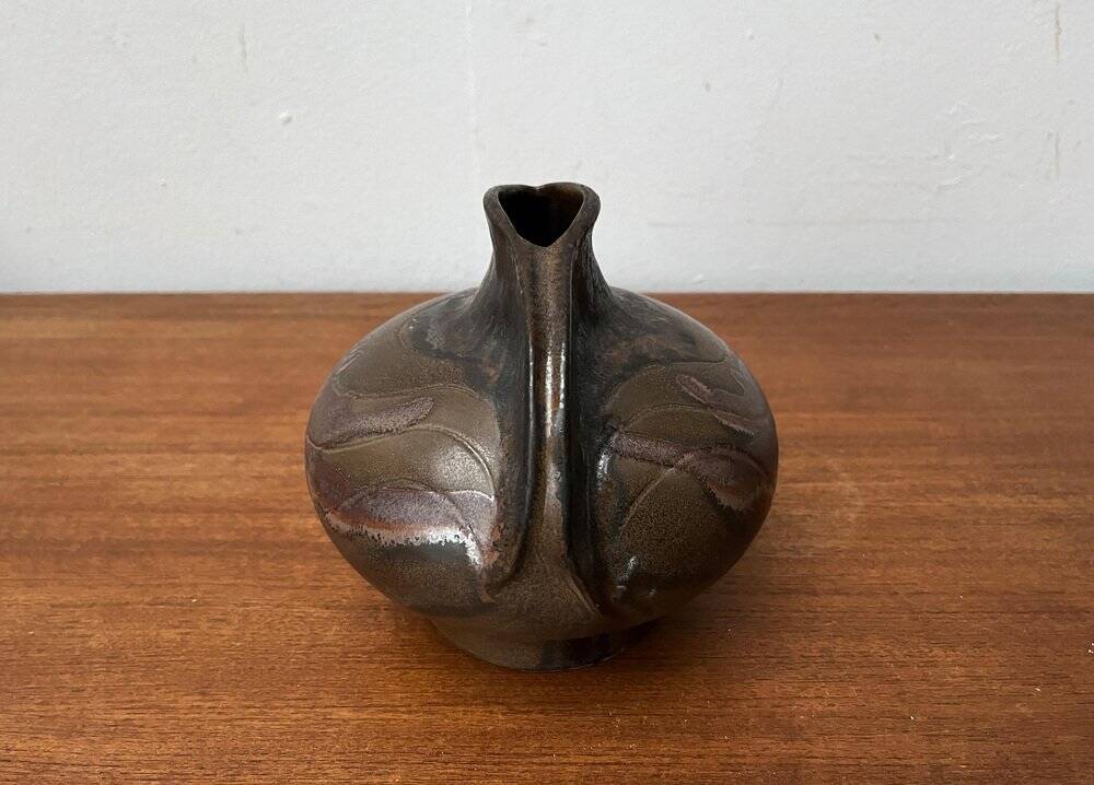 Vase de poterie d'atelier brutaliste allemand du milieu du siècle de Fritz Van Daalen, années 1960