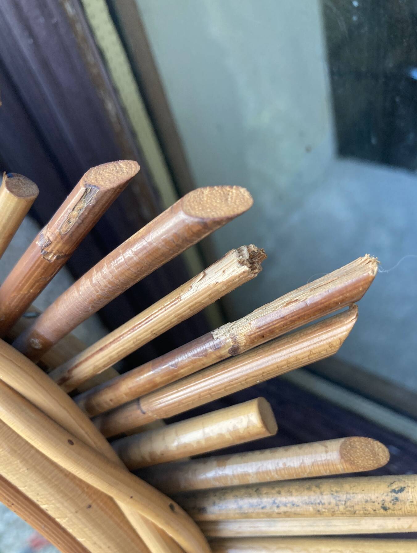 Vintage rattan sun mirror