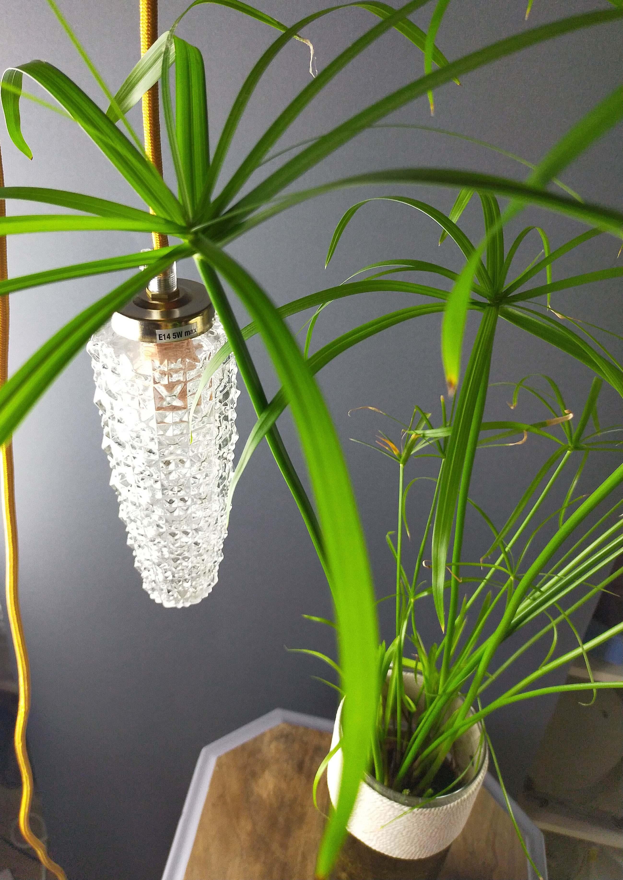 Vintage crystal spike walking lamp