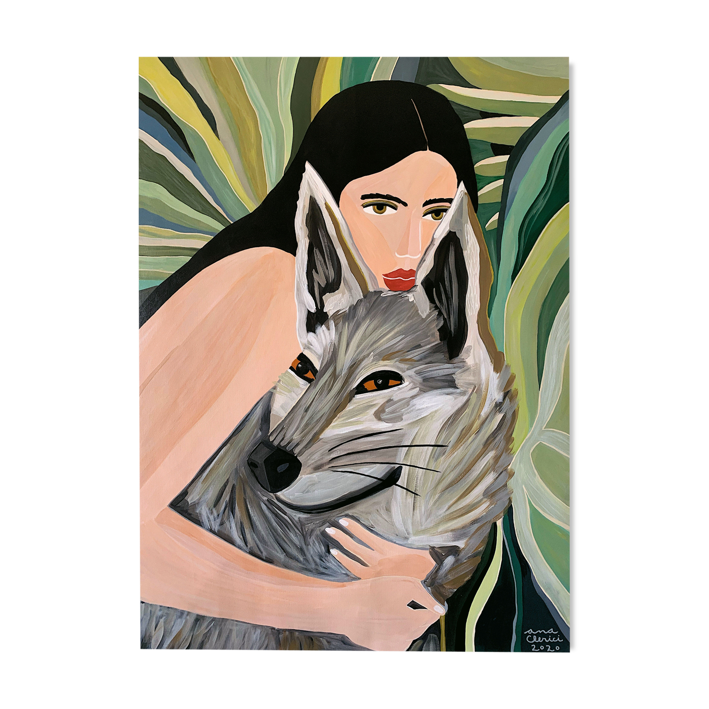 Wolf girl painting