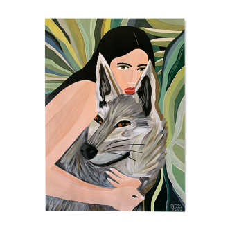 Peinture "Wolf girl"