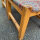 4 Scandinavian Brutalist chairs from Maison Regain, solid wood and floral fabric