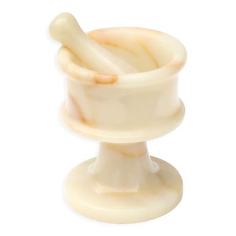 Alabaster mortar and pestle, 70s